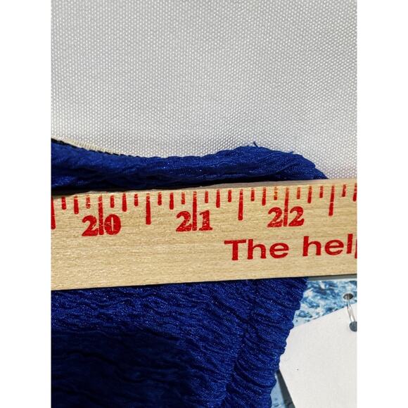 New Penbrooke krinkle Crossover Chlorine Resistant Blue OnePiece Swimsuit Sz 24W - Picture 8 of 12